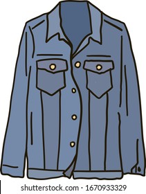 Denim Jacket Illustration Vector On White Stock Vector (Royalty Free