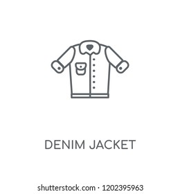 Denim Jacket linear icon. Denim Jacket concept stroke symbol design. Thin graphic elements vector illustration, outline pattern on a white background, eps 10.