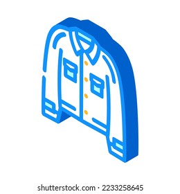 denim jacket outerwear female isometric icon vector. denim jacket outerwear female sign. isolated symbol illustration