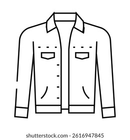 denim jacket streetwear cloth fashion line icon vector. denim jacket streetwear cloth fashion sign. isolated contour symbol black illustration