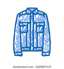 denim jacket streetwear cloth fashion doodle icon sketch vector. denim jacket streetwear cloth fashion sign. isolated symbol illustration