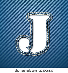 Denim Jeans Letter J Vector Illustration Stock Vector (Royalty Free ...