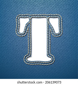 Letra denim jeans T - ilustración vectorial