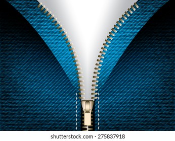 Denim jeans open zipper, vector part of clothes