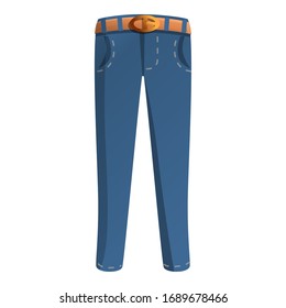 Denim jeans pants icon. Cartoon of denim jeans pants vector icon for web design isolated on white background