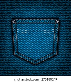 Denim jeans pocket, vector part of clothes