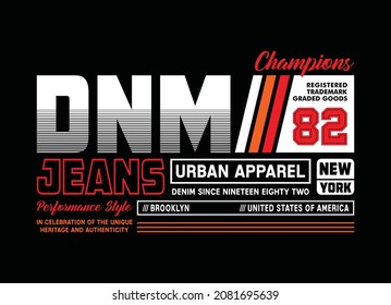 Denim jeans,new york, brooklyn, typography graphic design, for t-shirt prints, vector illustration