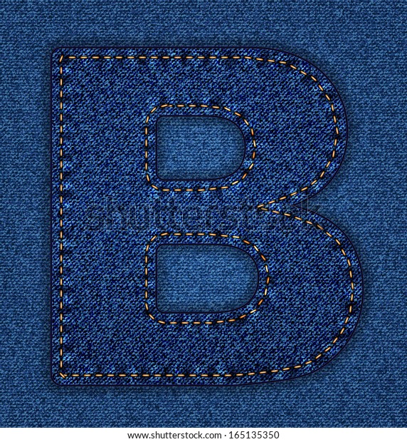 Denim Letter B Jeans Alphabet Vector Stock Vector (Royalty Free ...