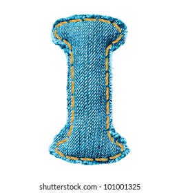 Denim letter. Jeans alphabet I