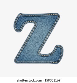 Denim letter. Jeans alphabet. Eps10