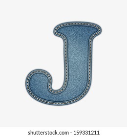 Denim letter. Jeans alphabet. Eps10