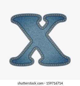 Denim letter. Jeans alphabet. Eps10