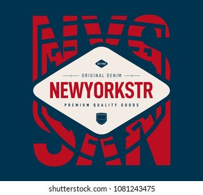 Denim logo t-shirt design, poster prints, hipster apparel design, quality and original jeans
