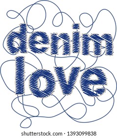 denim love graphic artwork for tee