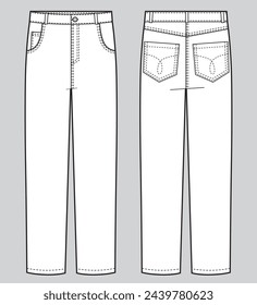 Denim man's white jeans mock up.