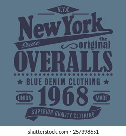 Denim New york typography, t-shirt graphics, vectors