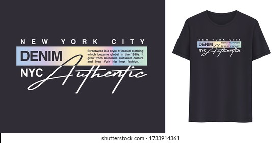 Denim nyc, latest t-shirt vector design, typography, Vector print, poster, screen printing.