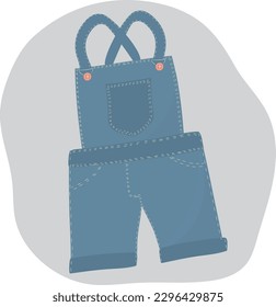 Denim overalls. Clothing for gardening. High quality vector illustration.