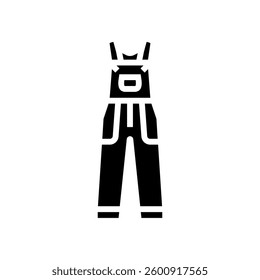 denim overalls glyph icon vector. denim overalls sign. isolated symbol illustration