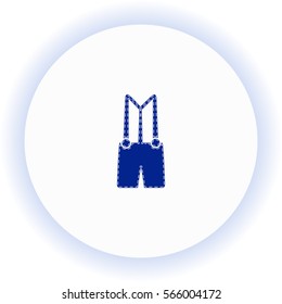 Denim overalls  icon. Vector design. 