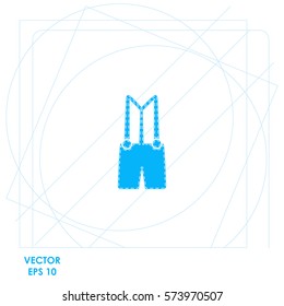 Denim overalls  icon. Vector design.