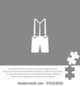 Denim overalls  icon Vector design.