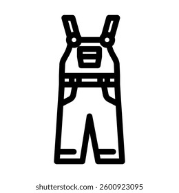 denim overalls line icon vector. denim overalls sign. isolated contour symbol black illustration