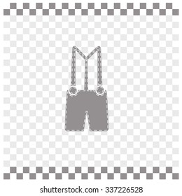 Denim overalls vector icon. Cloth.