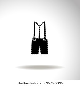 Denim overalls vector icon. Cloth.