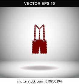Denim overalls vector icon. Cloth.