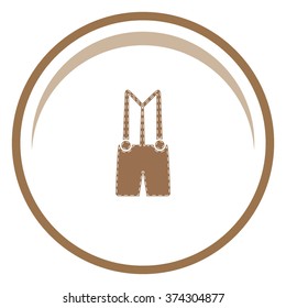 Denim overalls vector icon. Cloth.