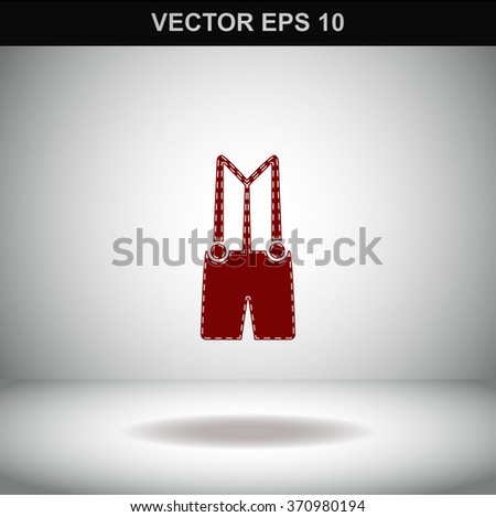 Denim overalls vector icon. Cloth.