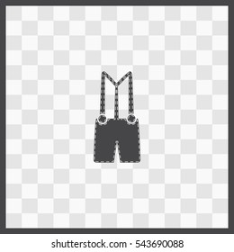 Denim overalls vector icon. Isolated illustration. Business picture.