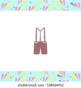 Denim overalls vector icon on white background. Isolated illustration. Business picture.