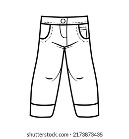 Denim Pants Classic Boy Outline Coloring Stock Vector (Royalty Free ...