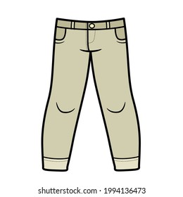 Denim pants classic color variation for coloring on a white background