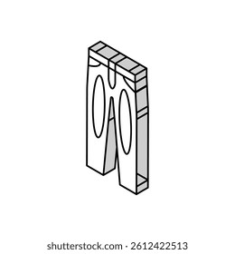 denim pants for men isometric icon vector. denim pants for men sign. isolated symbol illustration