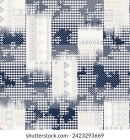 denim patchwork pattern on textures background