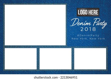 Denim Photo Booth Template For Party