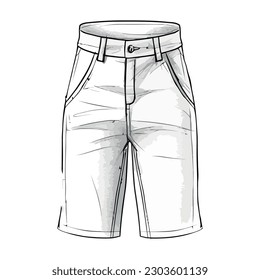 Denim pocket pants a modern fashion over white