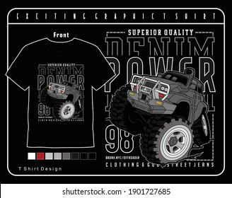 denim power, vector typography illustration graphic design