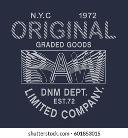 Denim raw typography, tee shirt graphics, vectors