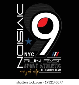 Denim Run Faster New York Stylish Typography Graphic T shirt Stock Vector Illustration Design