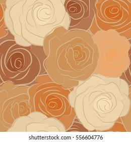 Denim seamless pattern. Jeans background with rose flowers. Denim floral background. Vector stylized roses. Blue jeans cloth.