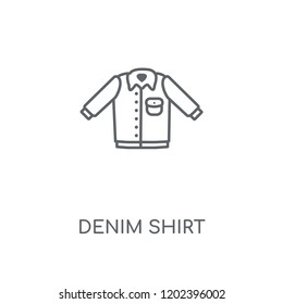Denim Shirt linear icon. Denim Shirt concept stroke symbol design. Thin graphic elements vector illustration, outline pattern on a white background, eps 10.