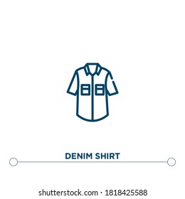 denim shirt outline vector icon. simple element illustration. denim shirt outline icon from editable clothes concept. can be used for web and mobile
