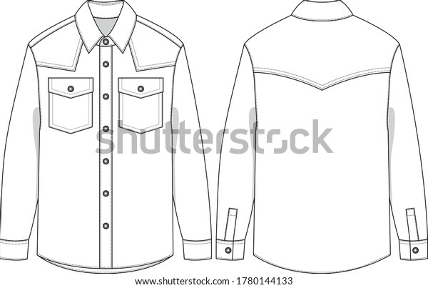 Download Denim Shirt Svg Western Shirt Fashion Stock Vector Royalty Free 1780144133