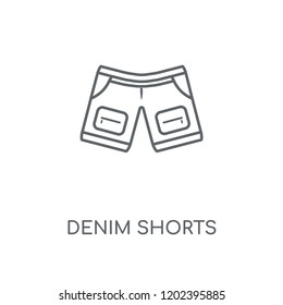 Denim Shorts linear icon. Denim Shorts concept stroke symbol design. Thin graphic elements vector illustration, outline pattern on a white background, eps 10.