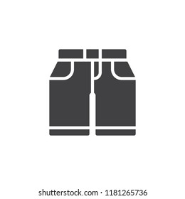 Denim shorts vector icon. filled flat sign for mobile concept and web design.  jeans shorts simple solid icon. Symbol, logo illustration. Pixel perfect vector graphics