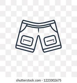 Denim Shorts vector outline icon isolated on transparent background, high quality linear Denim Shorts transparency concept can be used web and mobile